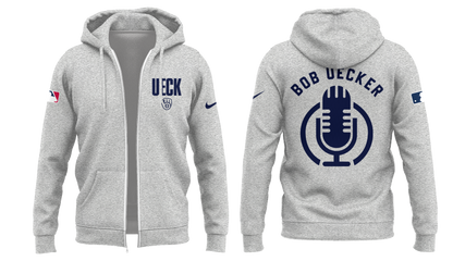 Honoring The Legend, Brewers Baseball Hall of Famer Bob Uecker Grey Zip Hoodie