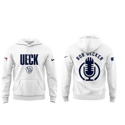 Honoring The Legend, Brewers Baseball Hall of Famer Bob Uecker White Hoodie