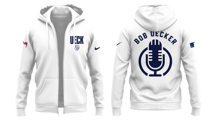 Honoring The Legend, Brewers Baseball Hall of Famer Bob Uecker White Zip Hoodie