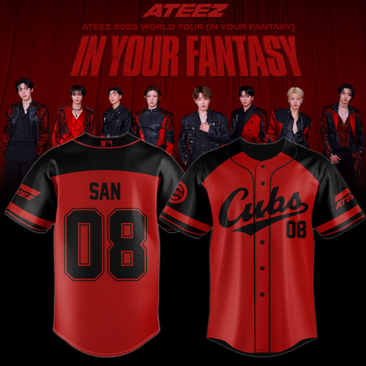 .Chicago Cubs x ATEEZ 2025 World Tour San Jersey