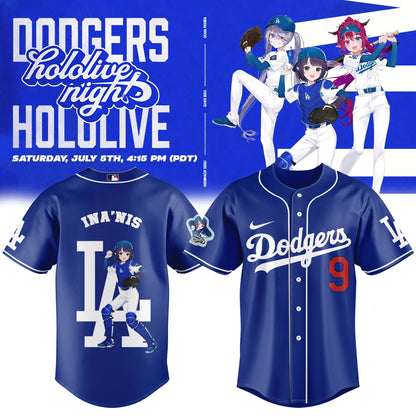Los Angeles Dodgers Baseball Jersey - Hololive Night Ina’nis Jersey 2025 LA-17