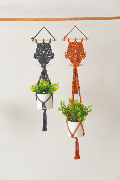 Owl Plant Hanger, Best Friend Gift, Macrame Owl, Cute Plant Hanger, Vintage Owl, Plant Holder Wall, Best Friend Gift, Handmade Macrame H85