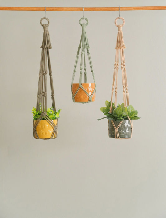 No Tassel Plant Hanger, Macrame Plant Holder, Tassel Free Plant Hanger, No Tail Plant Holder, Simple Rope Planter, Minimalist Boho Decor H70