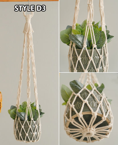 Tassel Free Plant Hanger, Gardener Gifts, Macrame Tassel Free, Hanging Plant Hanger, Home Office Decor, No Tassel Planter, Plant Holder I15