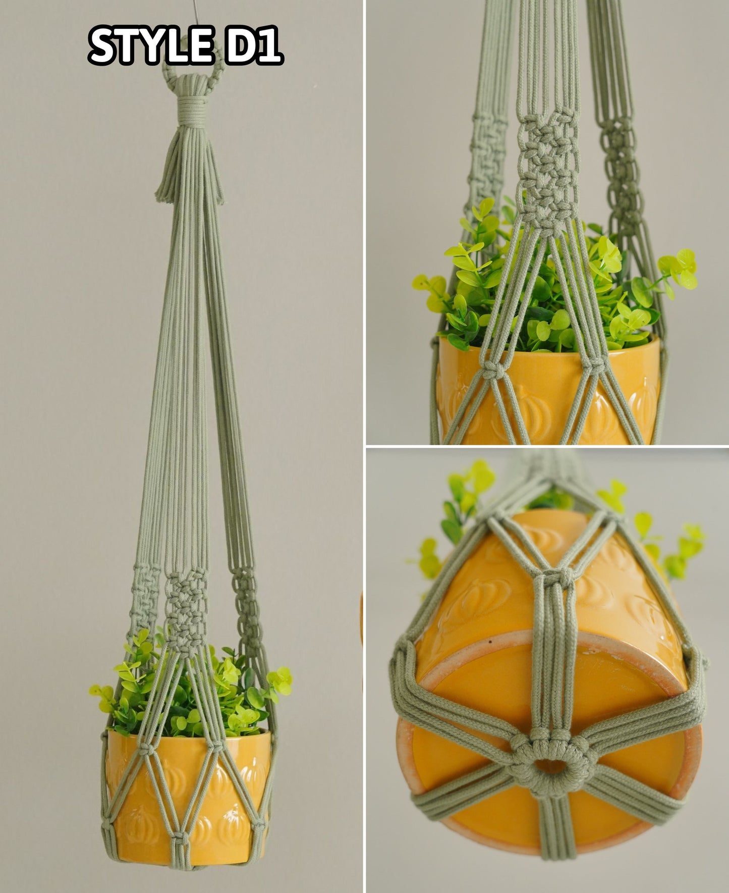 Plant Hanger Indoor, Large Pot Holder, No Fringe Plant Hanging, Pothos Plant Hanger, Herb Garden Pot Hanging, String Plant Holder I15