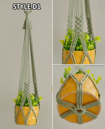Plant Hanger Indoor, Large Pot Holder, No Fringe Plant Hanging, Pothos Plant Hanger, Herb Garden Pot Hanging, String Plant Holder I15