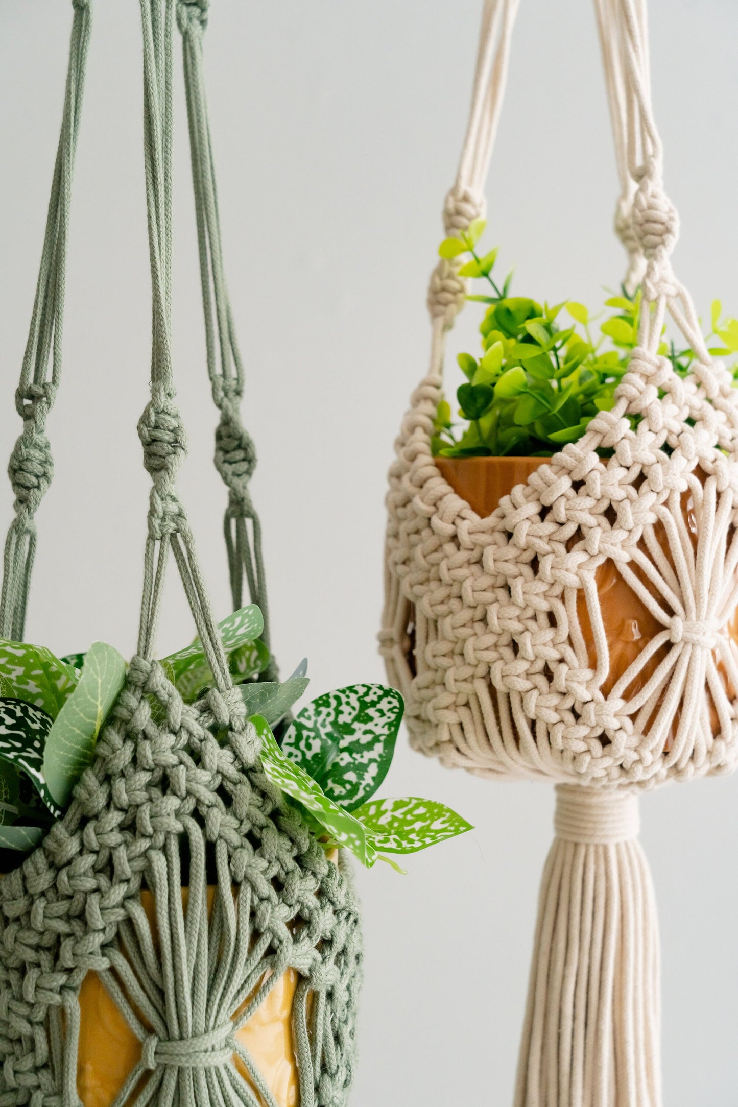Macrame Plant Hanger, Plant Mom Gift, Planter Hanger, Scandinavian Decor, Hanging Pot Holder, Boho Wall Decor, Long Macrame Planter I54