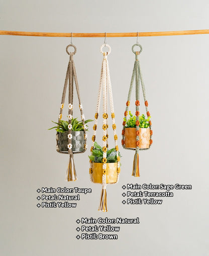 Tassel Plant Holder, Ceiling Planter, Gardening Gifts, Boho Wall Decor, Modern Macrame, Hanging Pot Holder, Indoor Garden I47