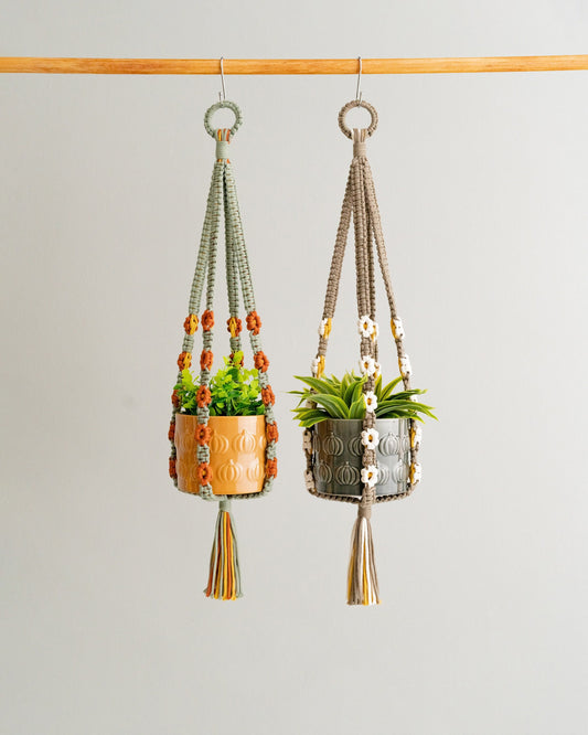 Tassel Plant Holder, Ceiling Planter, Gardening Gifts, Boho Wall Decor, Modern Macrame, Hanging Pot Holder, Indoor Garden I47