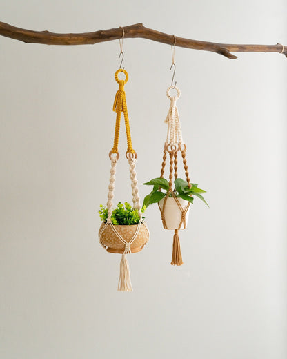 Fringe Plant Hanger, Hanging Pot Indoor, Gift For Her, Boho Plant Holder, Rustic Decor, Farmhouse Planter,  Tassel Macrame I69