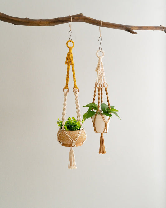 Fringe Plant Hanger, Hanging Pot Indoor, Gift For Her, Boho Plant Holder, Rustic Decor, Farmhouse Planter,  Tassel Macrame I69