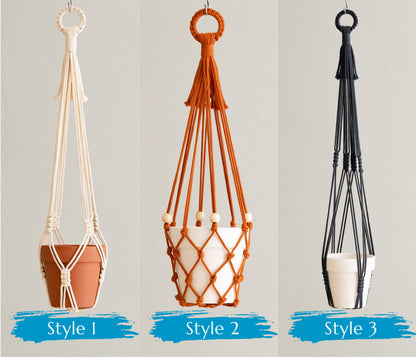 Boho Plant Hanger, Garden Decor, Macrame Pot Hanger, Tassel Free Macrame, Plant Wall Holder, Modern Planter, New Home Gift I70