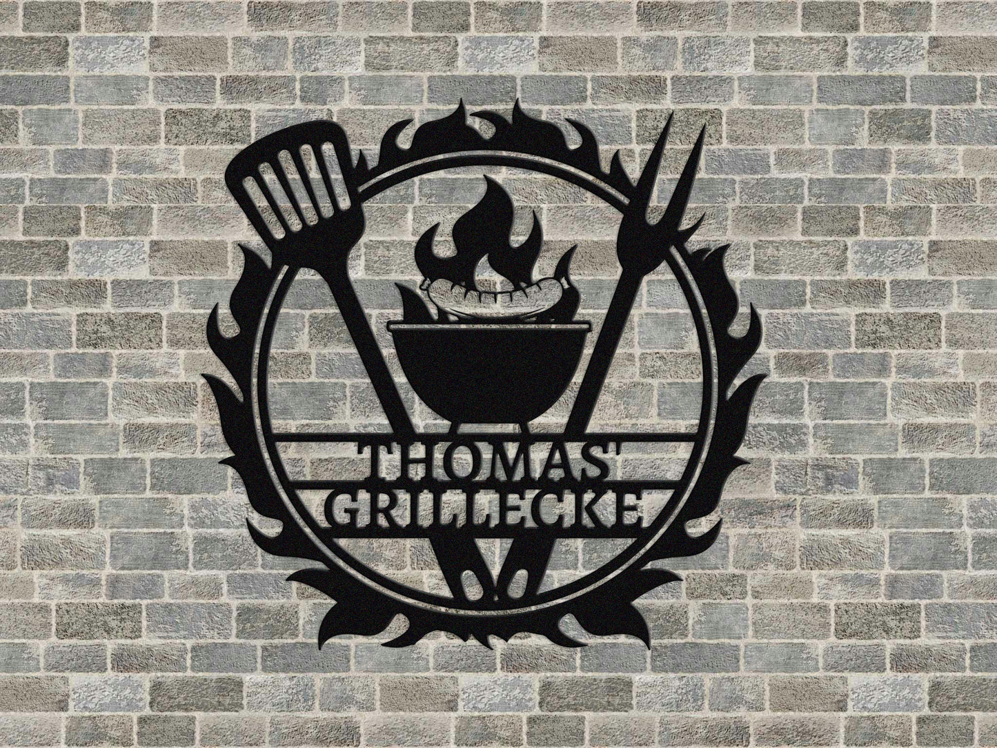 Personalized Metal Barbecue Wall Sign, Custom Grill Sign,Barbecue Sign for Outdoor, Barbecue Wall Art Decor, Large BBQ Sign, Custom Gift
