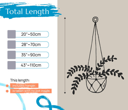 Macrame Plant Hanger, Handmade Planter, Macrame Pot Holder, Extra Long Hanger, Plant Wall Holder, Boho Macrame, Housewarming Gifts I57
