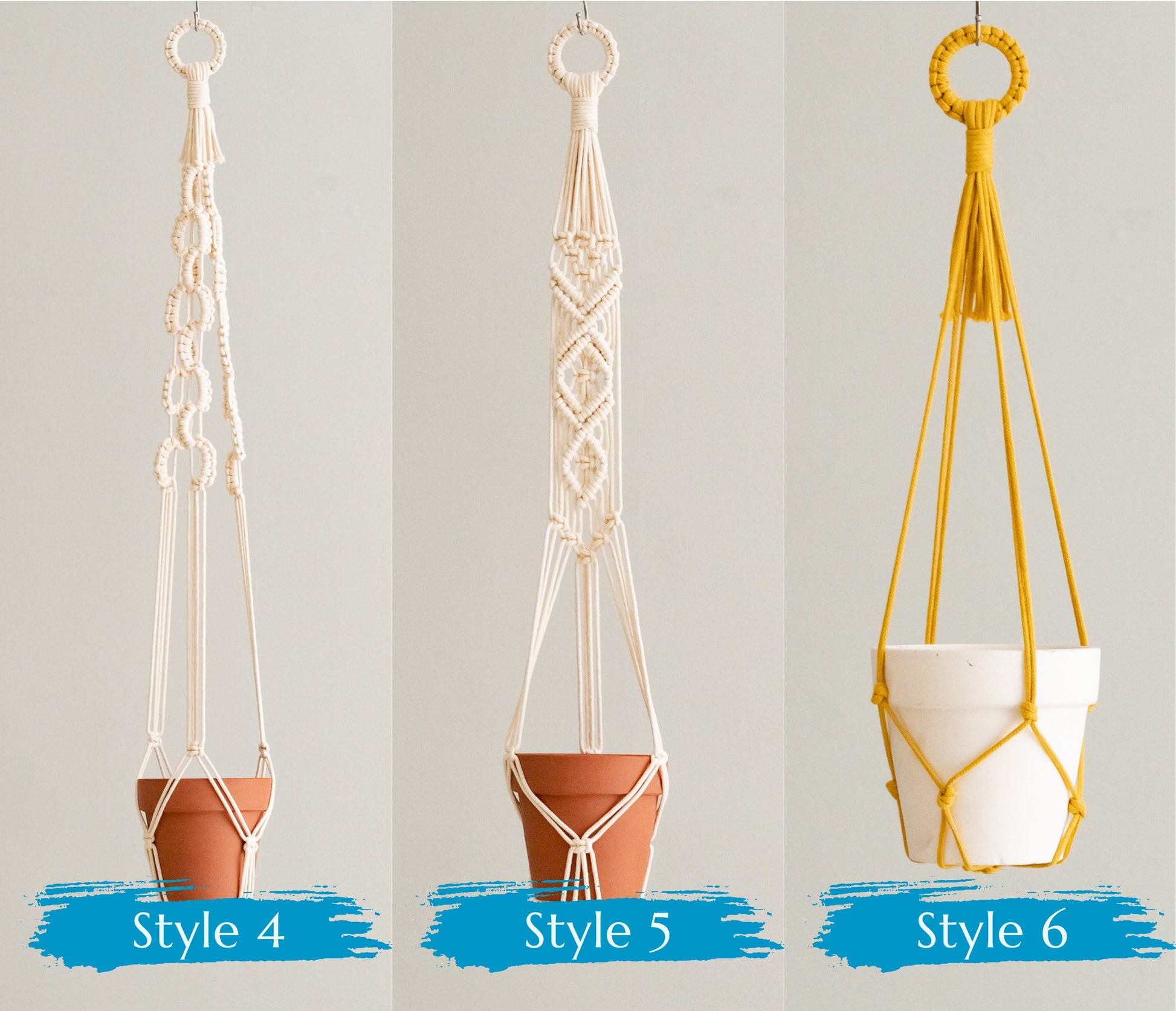Boho Plant Hanger, Garden Decor, Macrame Pot Hanger, Tassel Free Macrame, Plant Wall Holder, Modern Planter, New Home Gift I70