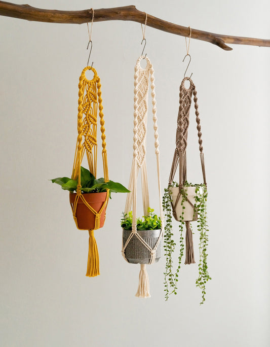 Tassel Plant Holder, Plant Wall Hanger, Indoor Planters, Gardener Gift Idea, Fringe Plant Hanger, Macrame Home Decor, Planter Indoor I71