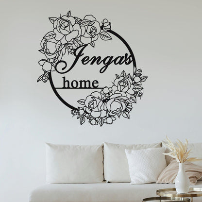 Flower Metal Wall Art,Personalized Name Sign,Custom Design Decorative,Rose Shop Sign,Floral Garden Sign,Floral Metal Sign,Greenhouse Sign