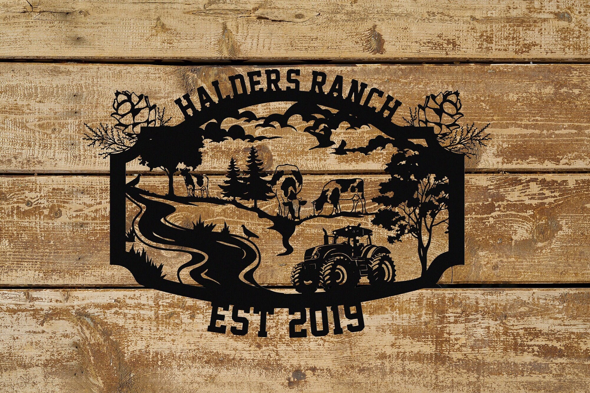 Personalized Farm House Sign,Ranch House Metal Sign, Custom Farm Sign,Ranch Name Metal Sign, Best Anniversary Gift, Gift For Family