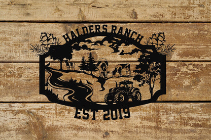 Personalized Farm House Sign,Ranch House Metal Sign, Custom Farm Sign,Ranch Name Metal Sign, Best Anniversary Gift, Gift For Family