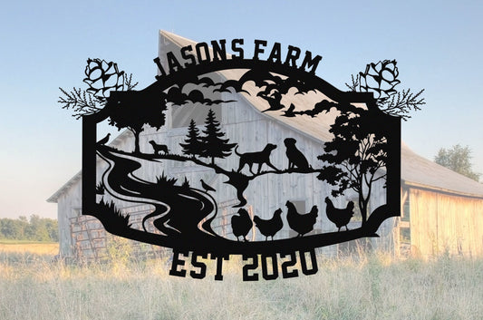 Personalized Metal Chicken Coop Sign, Chicken Farmhouse Sign,Chicken Farm Decor, Outdoor Sign, Farmhouse Name Sign, Established Date
