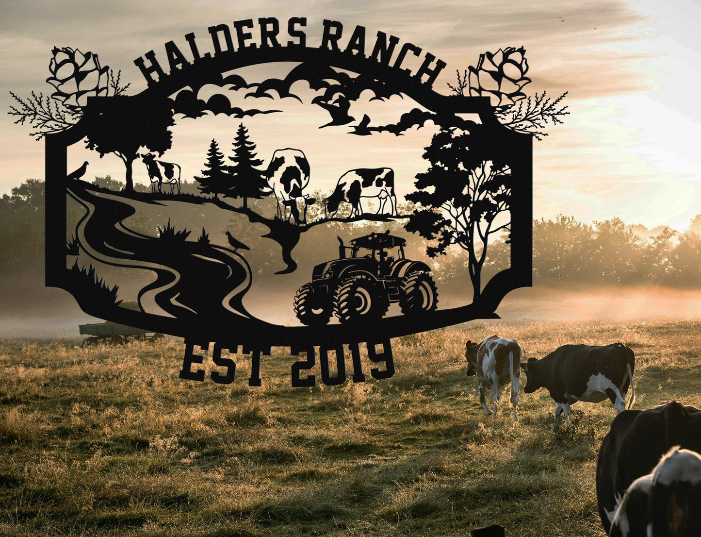 Personalized Farm House Sign,Ranch House Metal Sign, Custom Farm Sign,Ranch Name Metal Sign, Best Anniversary Gift, Gift For Family