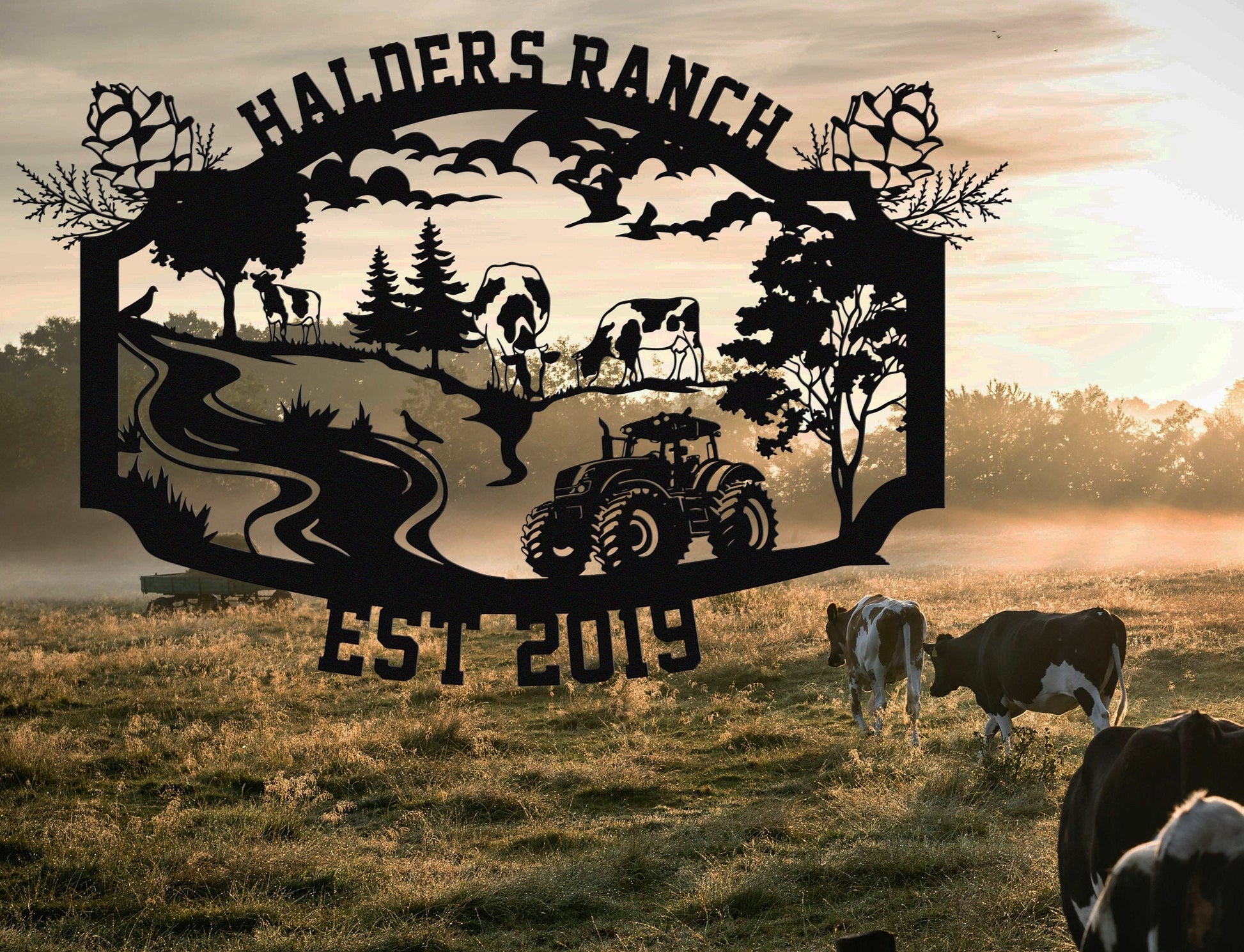 Personalized Farm House Sign,Ranch House Metal Sign, Custom Farm Sign,Ranch Name Metal Sign, Best Anniversary Gift, Gift For Family