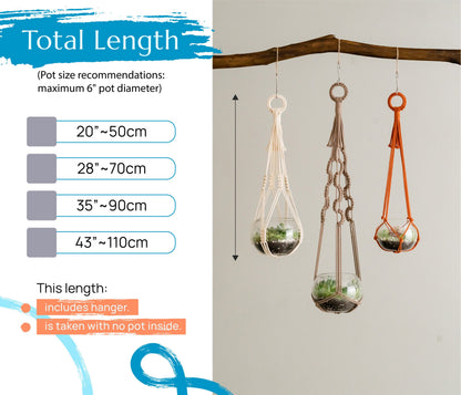 Macrame Plant Hanger, Hanging Terrarium, Hanging Plant Hanger, Indoor Garden Decor, Terrarium Holder, Pot Holder, Ceiling Planter I70