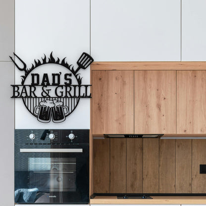 Personalized Metal Bar Sign, Custom Bar Sign Metal Wall Art, Home Pub Shed Man Cave Wall Decor,Bar and Grill Sign,Gift For Him Dad