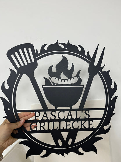 Personalized Metal Barbecue Wall Sign, Custom Grill Sign,Barbecue Sign for Outdoor, Barbecue Wall Art Decor, Large BBQ Sign, Custom Gift