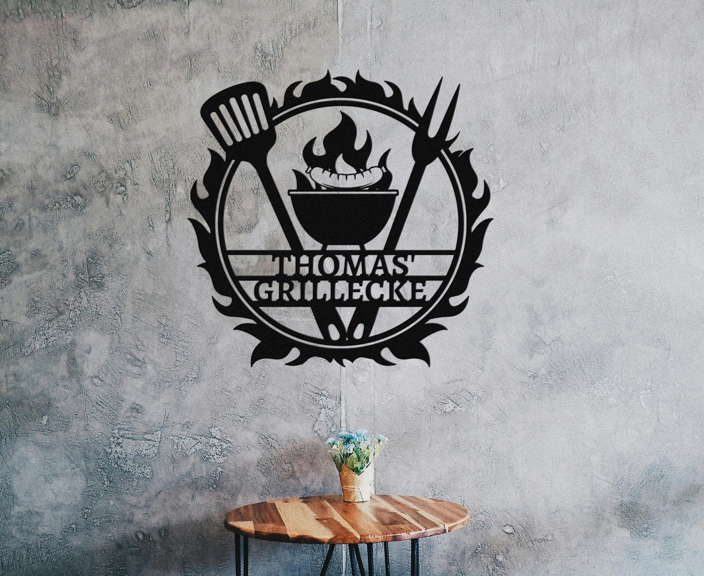 Personalized Metal Barbecue Wall Sign, Custom Grill Sign,Barbecue Sign for Outdoor, Barbecue Wall Art Decor, Large BBQ Sign, Custom Gift