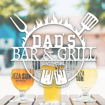 Personalized Metal Bar Sign, Custom Bar Sign Metal Wall Art, Home Pub Shed Man Cave Wall Decor,Bar and Grill Sign,Gift For Him Dad