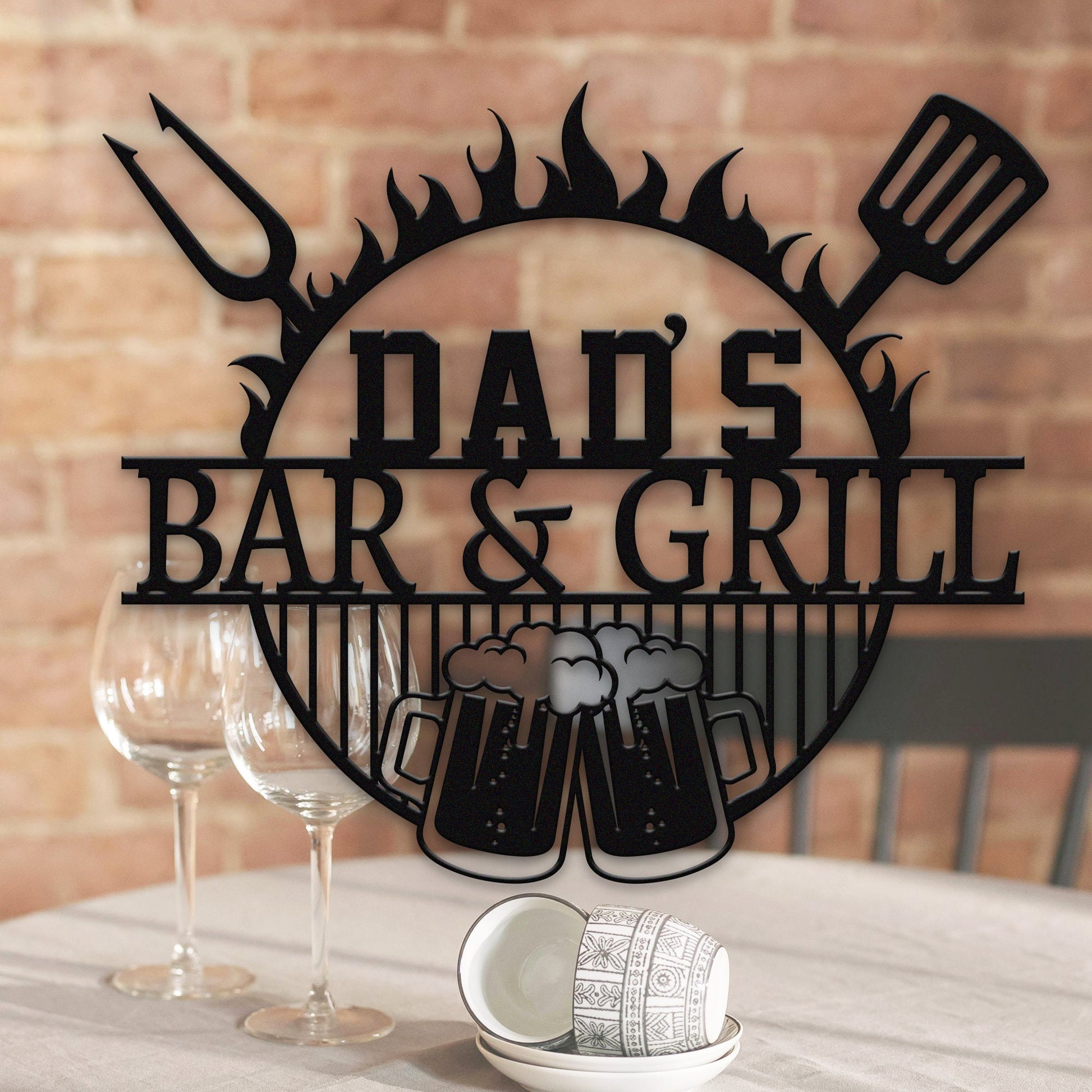 Personalized Metal Bar Sign, Custom Bar Sign Metal Wall Art, Home Pub Shed Man Cave Wall Decor,Bar and Grill Sign,Gift For Him Dad