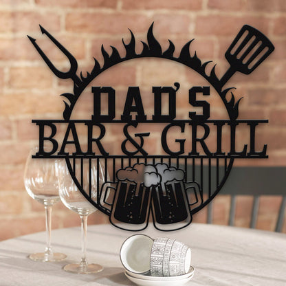 Personalized Metal Bar Sign, Custom Bar Sign Metal Wall Art, Home Pub Shed Man Cave Wall Decor,Bar and Grill Sign,Gift For Him Dad
