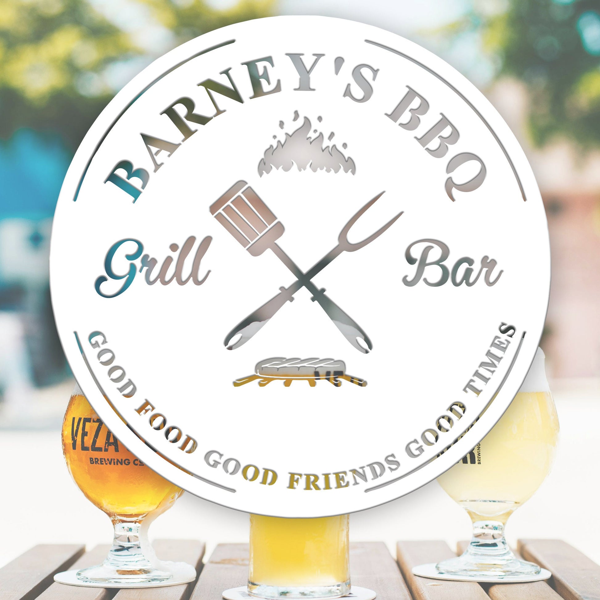 Personalized Grill Master Metal Sign,Custom Bar and Grill,Unique Metal Decor,Unique BBQ Grill Area Outdoor Kitchen Decoration,BBQ Lover Gift