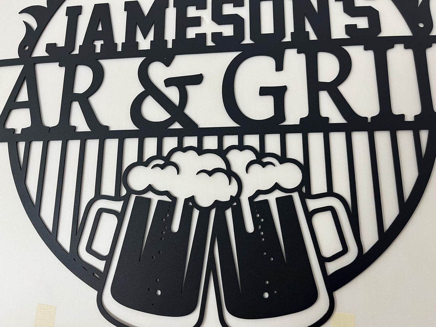 Personalized Metal Bar Sign, Custom Bar Sign Metal Wall Art, Home Pub Shed Man Cave Wall Decor,Bar and Grill Sign,Gift For Him Dad