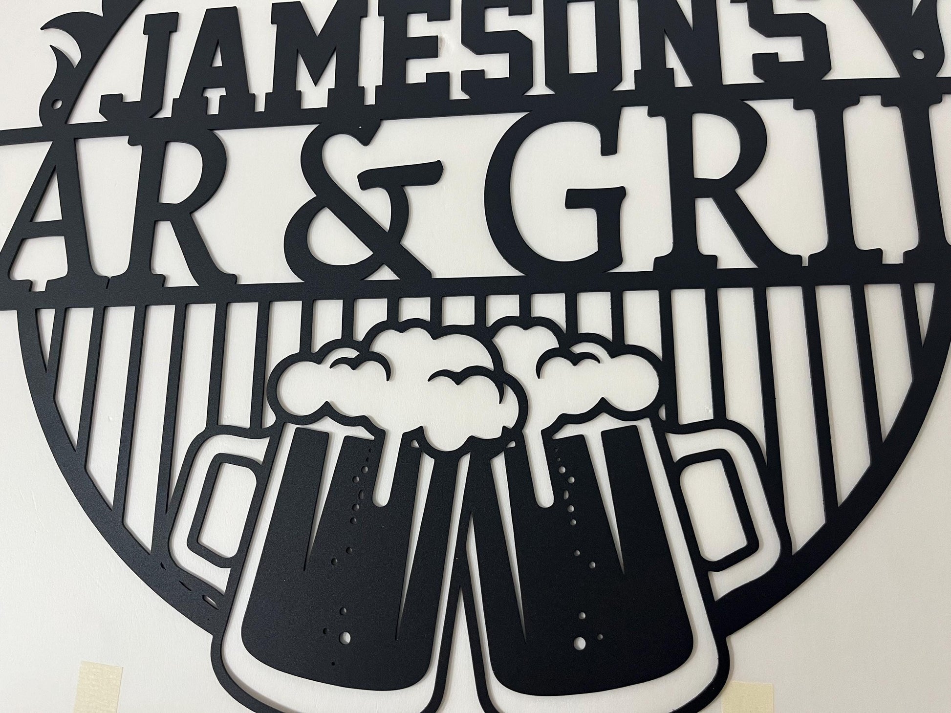 Personalized Metal Bar Sign, Custom Bar Sign Metal Wall Art, Home Pub Shed Man Cave Wall Decor,Bar and Grill Sign,Gift For Him Dad