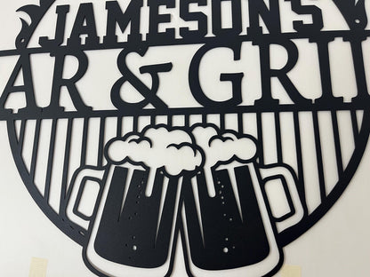 Personalized Metal Bar Sign, Custom Bar Sign Metal Wall Art, Home Pub Shed Man Cave Wall Decor,Bar and Grill Sign,Gift For Him Dad
