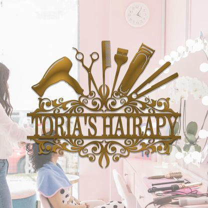Custom Hair Stylist Name Sign, Personalized Hair Dresser Metal Sign, Hair Salon Wall Art, Hair Stylist Gifts, Gift For Hair Stylist