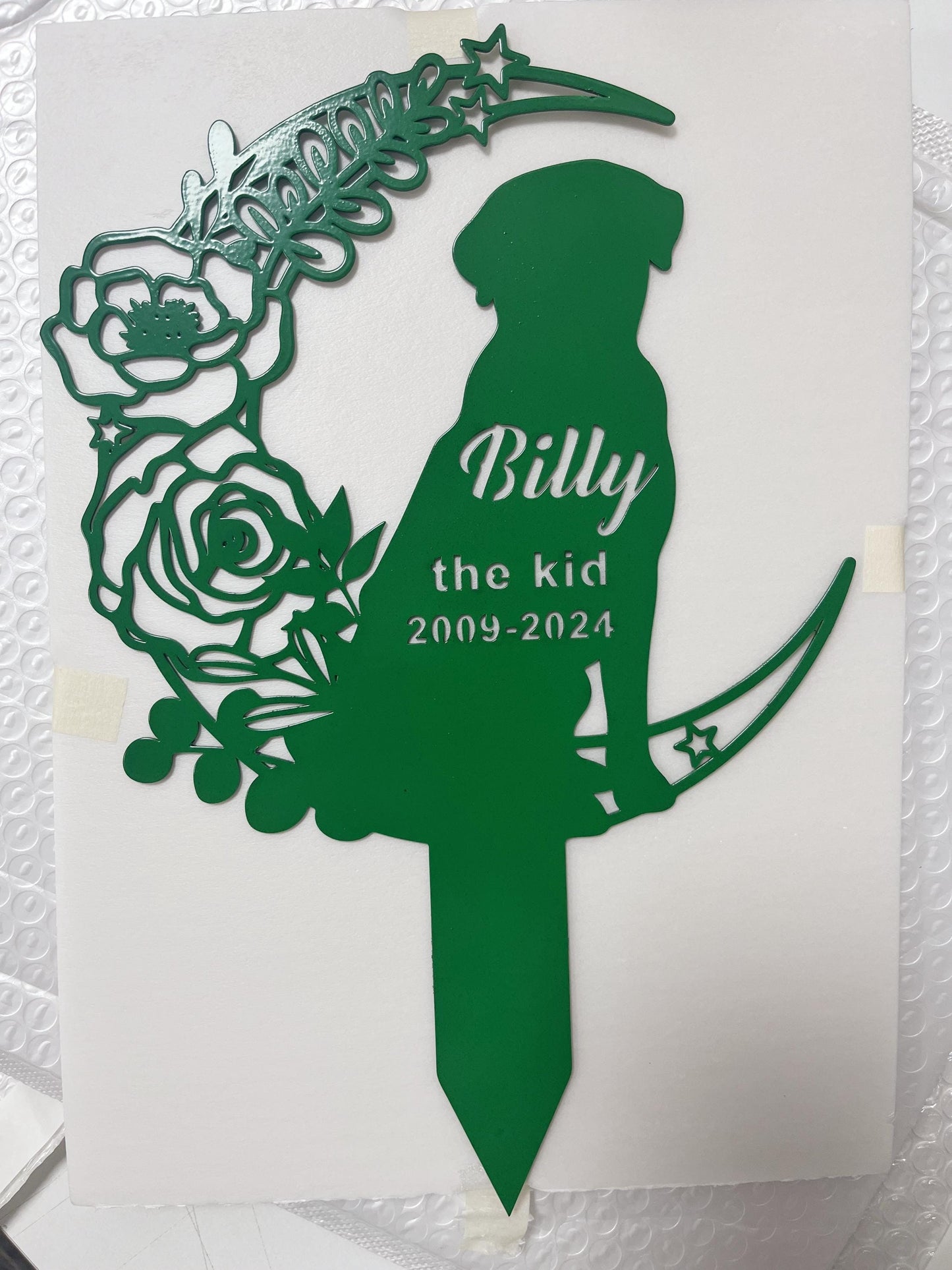Personalized Dog Memorial Stake, Custom Dog Flowers Grave Marker, Metal Dog Sign for Garden, Pet Loss Gift, Dog Burial Stake, Garden Decor