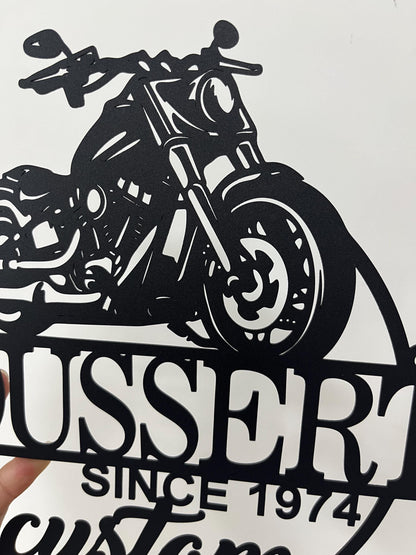 Personalized Motorcycle Metal Sign,Custom Motorcycle Garage Sign,Motorbike Wall Art,Motorcycle Name Sign,Housewarming Gift,Gift For Biker