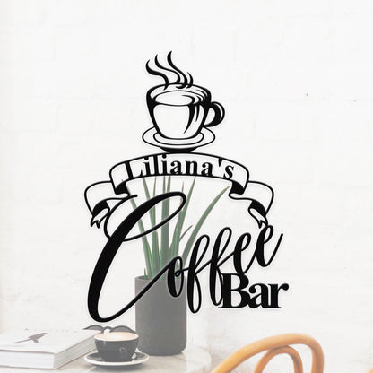 Personalized Coffee Bar Sign, Custom Coffee Name Sign, Coffee Home Decor, Kitchen Wall Hanging, Kitchen Wall Decor, Coffee Lover Gift