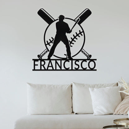Custom Baseball Bat Metal Sign, Personalized Baseball Name Sign,Baseball Bat Metal Wall Art, Baseball Lover Gift, Gift for Baseball Players