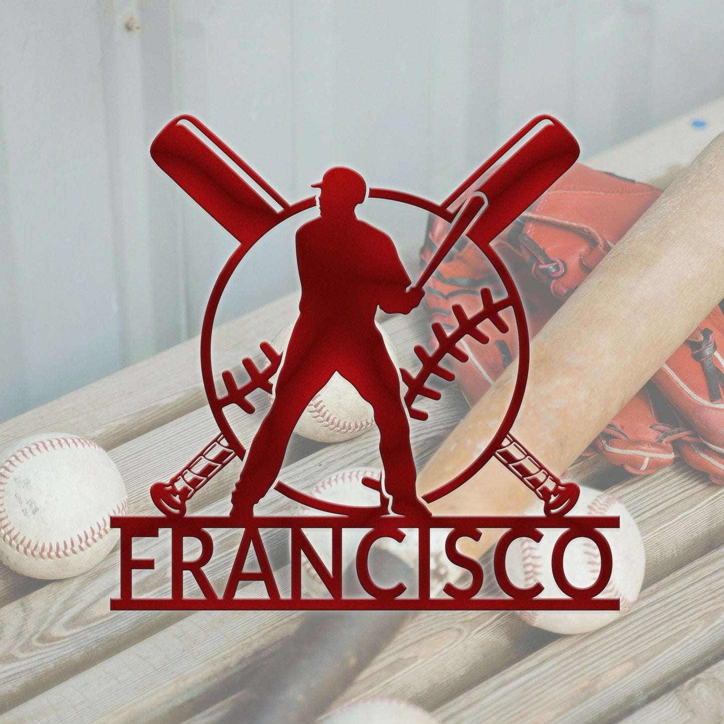 Custom Baseball Bat Metal Sign, Personalized Baseball Name Sign,Baseball Bat Metal Wall Art, Baseball Lover Gift, Gift for Baseball Players