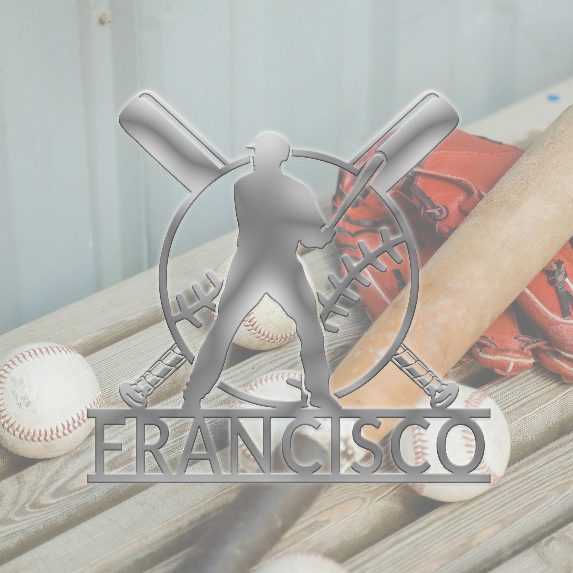 Custom Baseball Bat Metal Sign, Personalized Baseball Name Sign,Baseball Bat Metal Wall Art, Baseball Lover Gift, Gift for Baseball Players