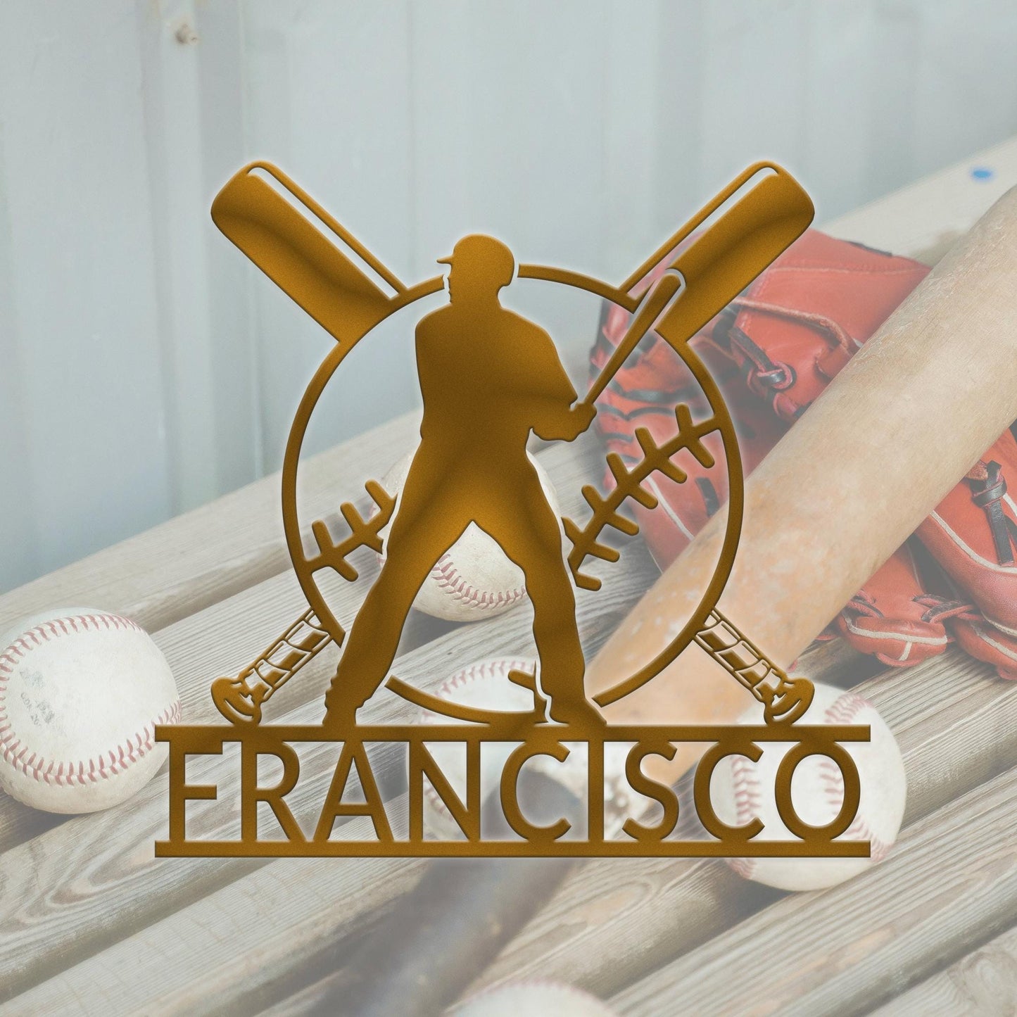 Custom Baseball Bat Metal Sign, Personalized Baseball Name Sign,Baseball Bat Metal Wall Art, Baseball Lover Gift, Gift for Baseball Players