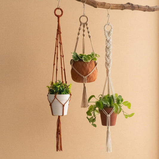 Tassel Plant Hanger, Macrame Home Decor, Planter Hanger, Plant Holders, Gift For Mom, Hanging Pot, Garden Lover, Scandinavian Style I87
