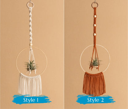 Macrame Air Plant Hanger, Air Plant Holder, Macrame Wall Planter, Macrame Decor, Indoor Plant Hanger, Indoor Plant, Unique Plant Display I88