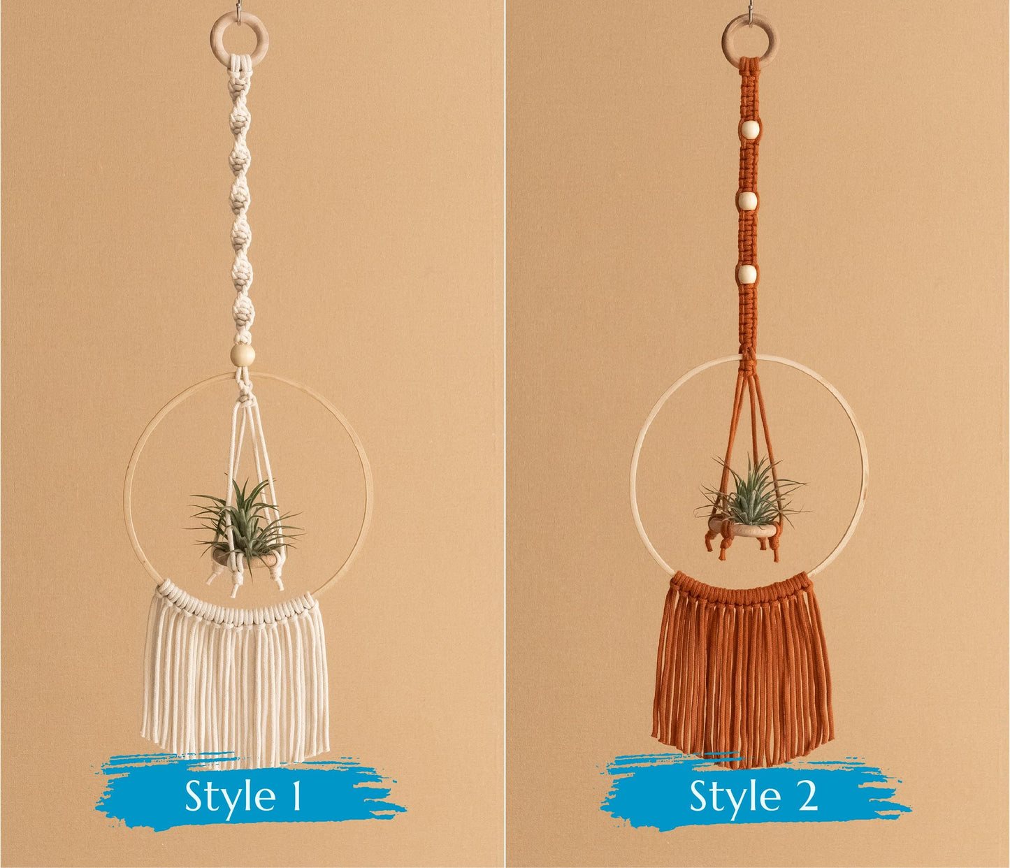 Macrame Air Plant Hanger For Boho Wall Decor And Green Spaces I88