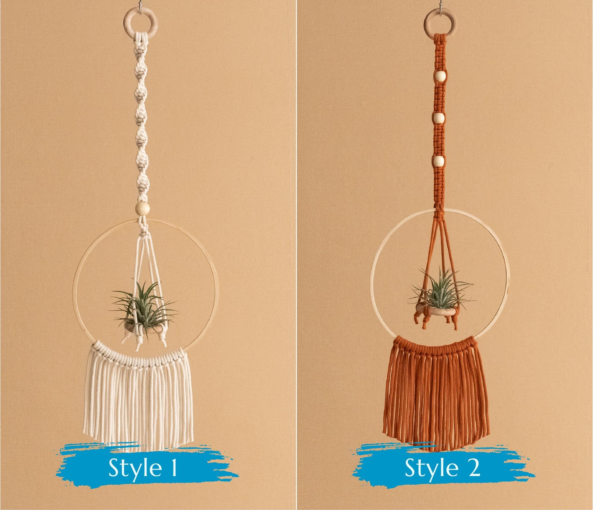 Macrame Air Plant Hanger For Boho Wall Decor And Green Spaces I88