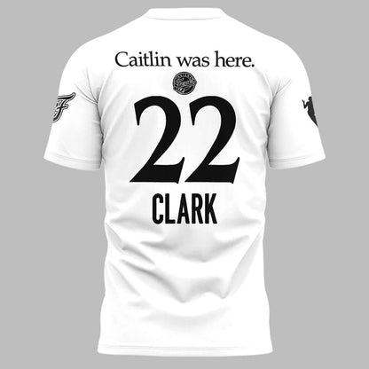 Caitlin Was Here - Caitlin Clark Signature Nike Swoosh Logo T-shirts V3 (White)